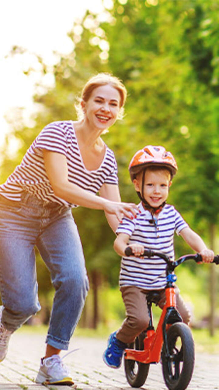 Mom and son in the park