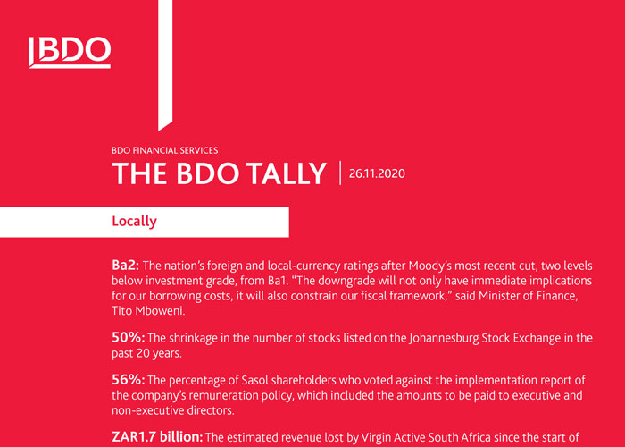 The BDO Tally - 26 November 2020 The BDO Tally document - 26 November 2020