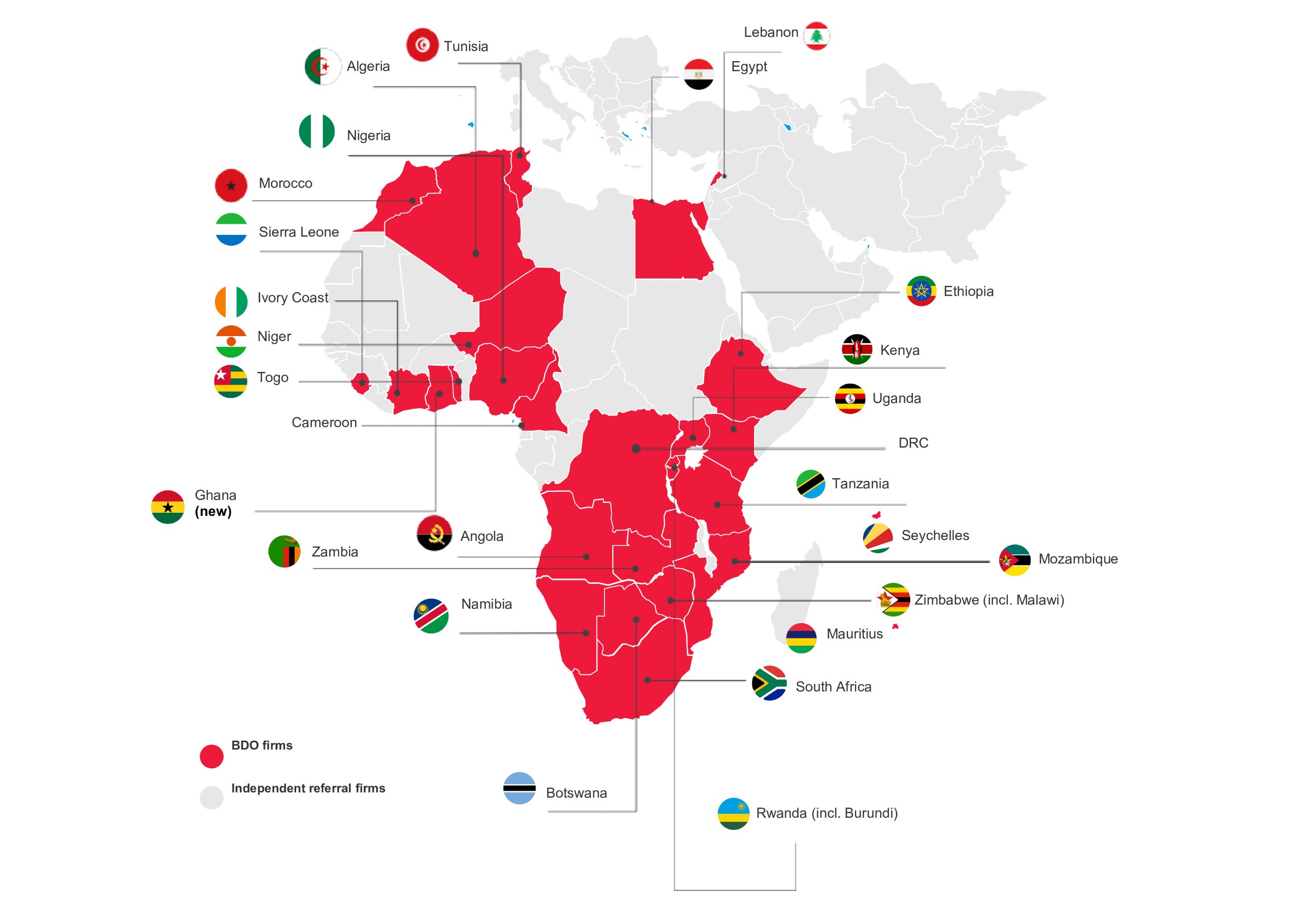 Bdo Africa map